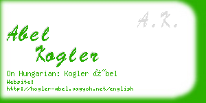 abel kogler business card